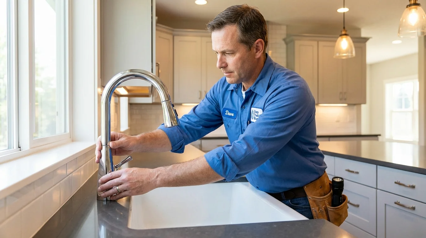Kitchen faucet installation by Johns Plumbing LLC in Roxboro